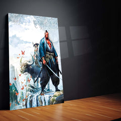 Japanese Ninja Fantasy – The Oni Warrior’s Journey | Epic Samurai Art Metal Frame Poster