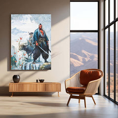 Japanese Ninja Fantasy – The Oni Warrior’s Journey | Epic Samurai Art Metal Frame Poster