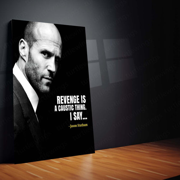 Quote Metal Poster | Jason Statham – Revenge Quote Metal Poster | Action Movie Inspiration Wall Frame