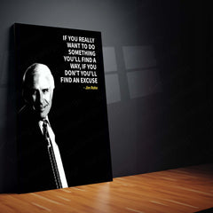 Quote Metal Poster | Jim Rohn – Find a Way or an Excuse Quote Metal Poster | Motivational Wall Frame