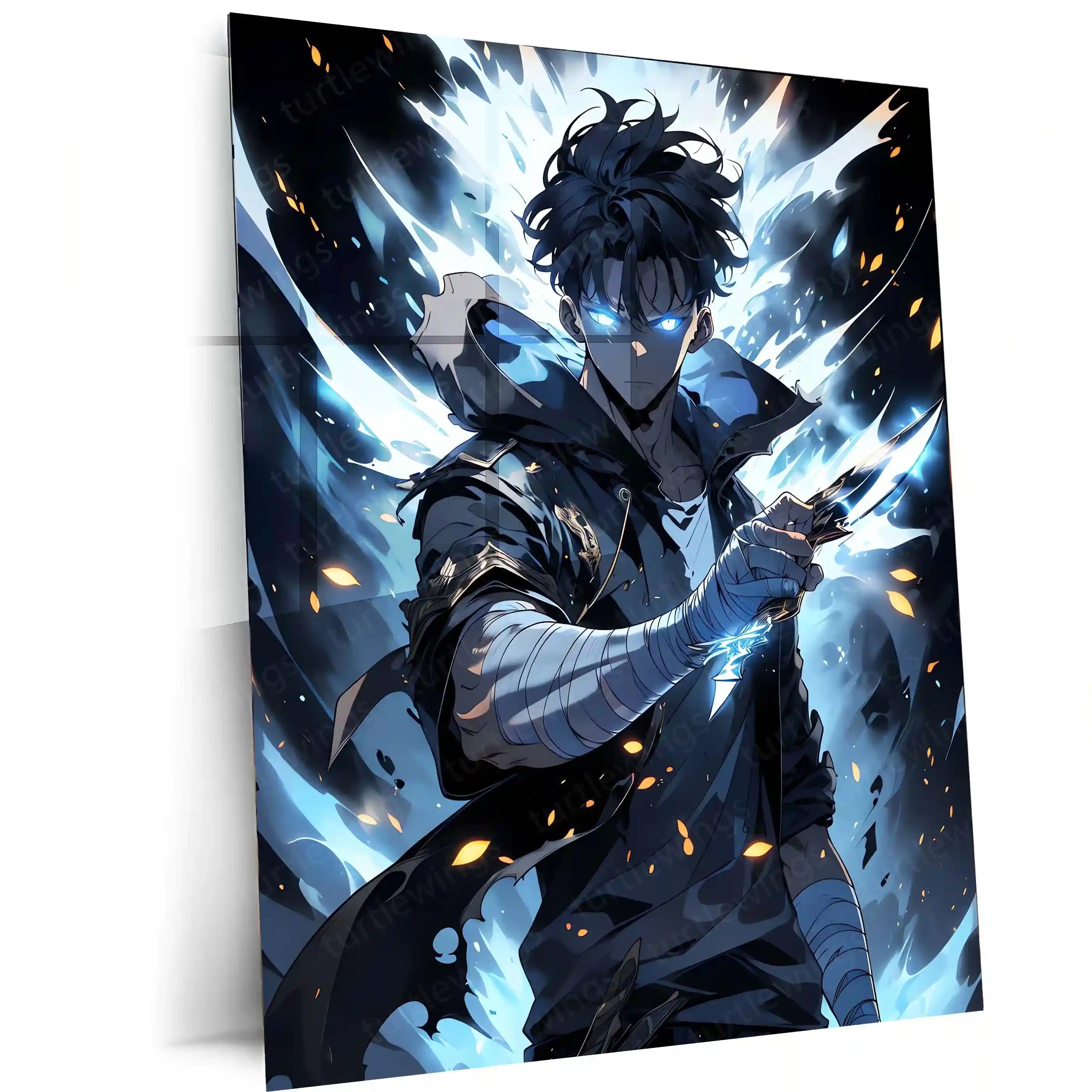Turlet Leveling Anime metal poster | Sung Jin-Woo – Solo Leveling Metal Poster | Shado ...