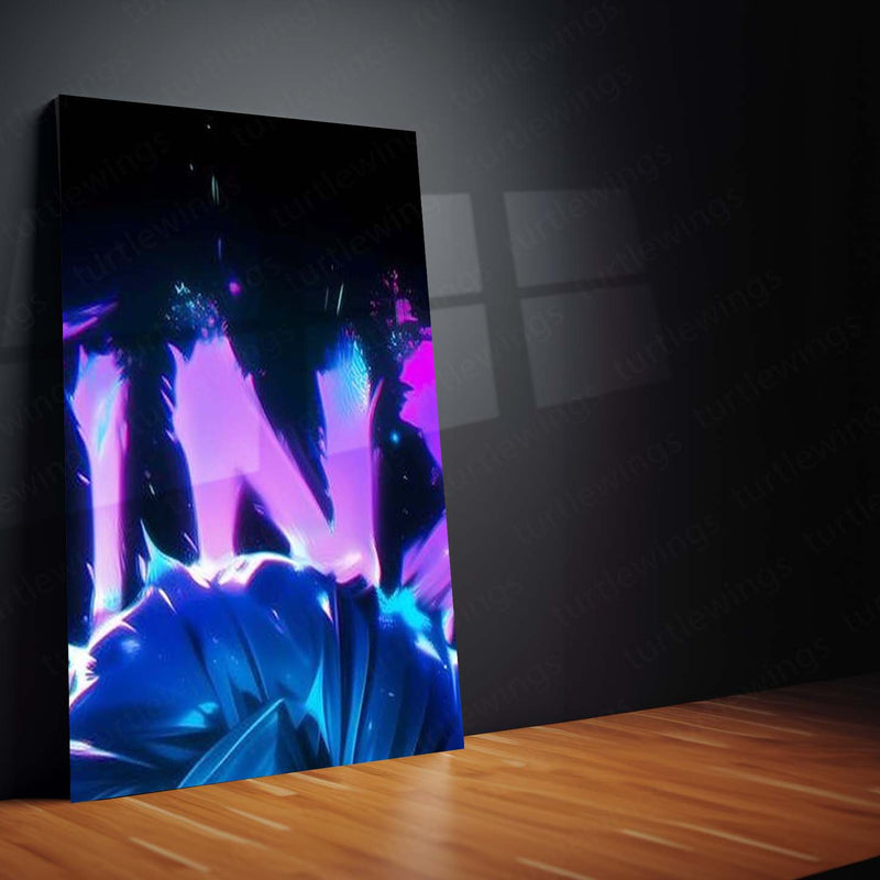 Game Metal Poster Set of 9 | Jinx Metal | Arcane League of Legends Wall Art | Blue & Purple Jinx 9 Panel Metal Print