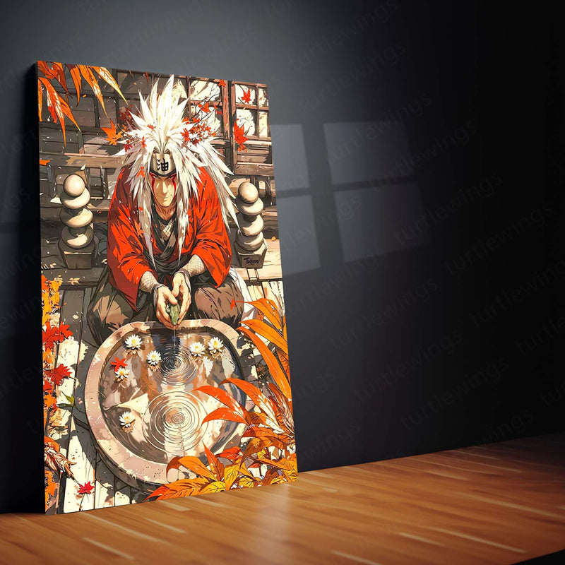 Jiraiya Autumn Reflection – Naruto Metal Poster | Legendary Sannin Wall Frame