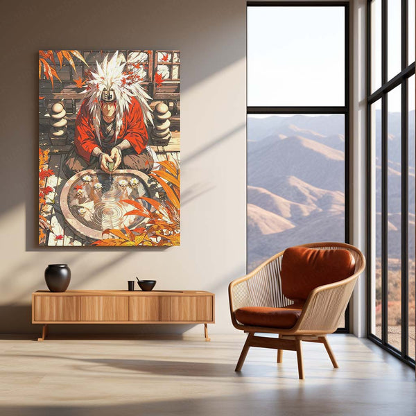 Jiraiya Autumn Reflection – Naruto Metal Poster | Legendary Sannin Wall Frame