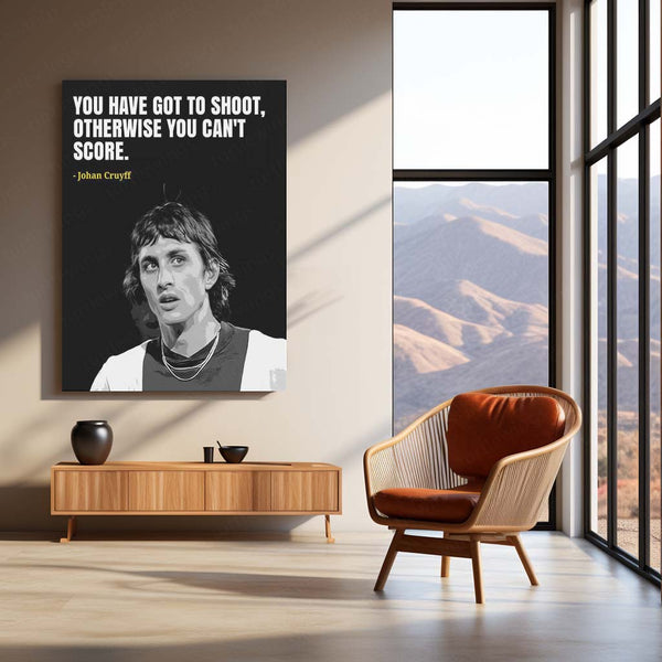 Quote Metal Poster | Johan Cruyff – Motivational Quote Metal Poster | Soccer Legend Wall Frame