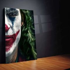 Joker Close-Up Metal Poster | Dark Aesthetic Villain Art | Cinematic Wall Decor - TURTLEWINGS 