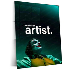 Quote Metal Poster | Joker | “Create Like an Artist.” | Dark Creative Mindset Metal Poster - TURTLEWINGS 