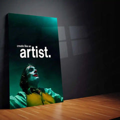 Quote Metal Poster | Joker | “Create Like an Artist.” | Dark Creative Mindset Metal Poster - TURTLEWINGS 