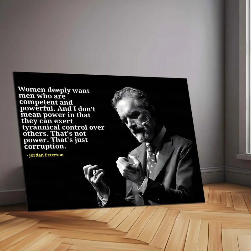 Quote Metal Poster | Jordan Peterson Quote Metal Poster | Strength & Competence Motivational Wall Art