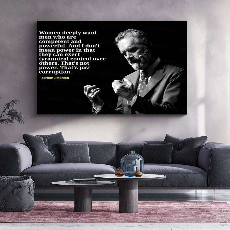 Quote Metal Poster | Jordan Peterson Quote Metal Poster | Strength & Competence Motivational Wall Art