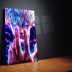 Anime Metal Poster | Jujutsu Kaisen – Cursed Focus | Anime Power Metal Frame | Unleashed Sorcery & Dominant Mindset Wall Art - TURTLEWINGS 