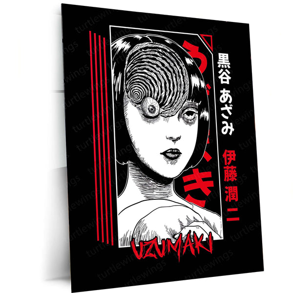 Junji Ito – Spiral Horror (Uzumaki) Metal Poster | Japanese Horror Manga Wall Frame