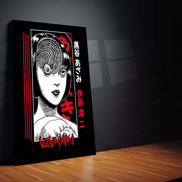 Junji Ito – Spiral Horror (Uzumaki) Metal Poster | Japanese Horror Manga Wall Frame