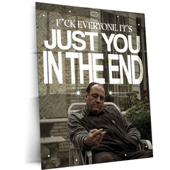Just You In The End – Emotional Minimalist Metal Frame | Solitude & Reflection Wall Art | Moody Aesthetic Poster