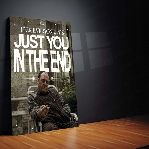 Just You In The End – Emotional Minimalist Metal Frame | Solitude & Reflection Wall Art | Moody Aesthetic Poster