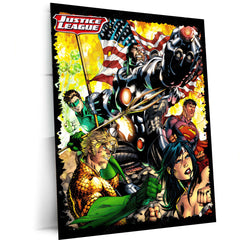 Justice League – United Heroes Metal Poster | DC Comics Superhero Wall Frame
