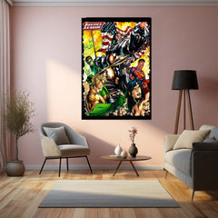 Justice League – United Heroes Metal Poster | DC Comics Superhero Wall Frame