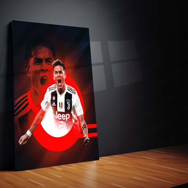 Juventus Player – Black & White Kit with Jeep & 3 Gold Stars – Metal Frame | Italian Football Wall Art - TURTLEWINGS 