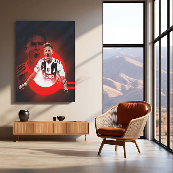 Juventus Player – Black & White Kit with Jeep & 3 Gold Stars – Metal Frame | Italian Football Wall Art - TURTLEWINGS 