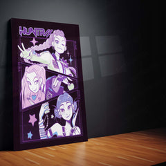 Anime Metal Poster | Huntrix Anime Girls – K-Pop Demon Hunter Inspired Metal Poster | Fantasy Wall Frame