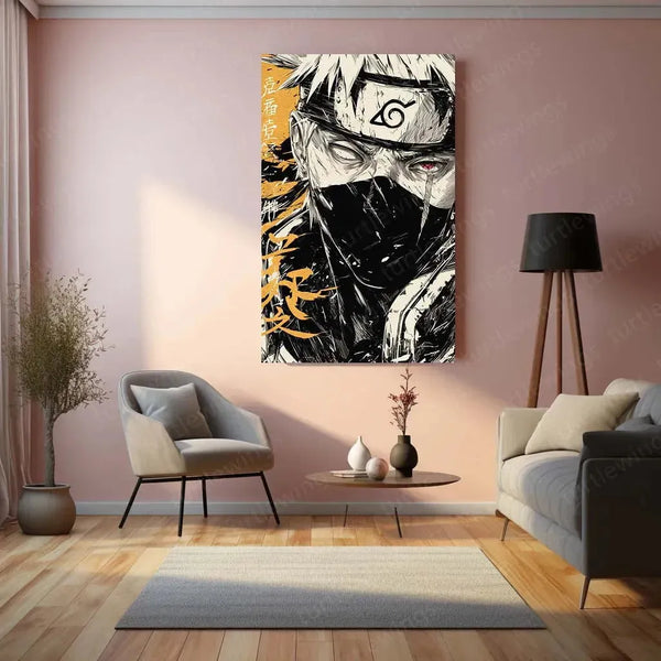 Kakashi Hatake Metal Poster | Naruto Anime Portrait 2 - TURTLEWINGS 
