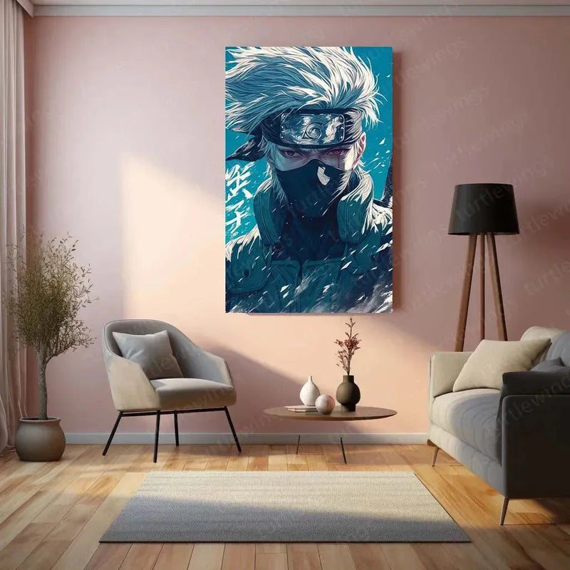 Kakashi Hatake Metal Poster | Naruto Anime Portrait 3 - TURTLEWINGS 