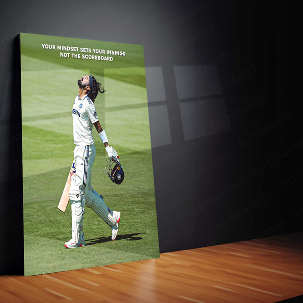 KL Rahul Metal Frame | Indian Cricket Star Wall Art - TURTLEWINGS 