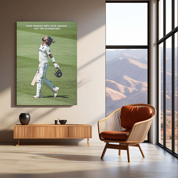 KL Rahul Metal Frame | Indian Cricket Star Wall Art - TURTLEWINGS 