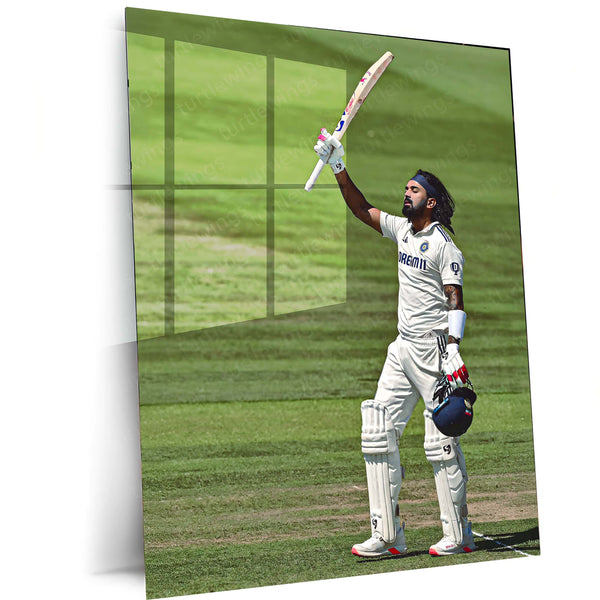 KL Rahul Metal Frame | Indian Cricket Star Wall Art 01 - TURTLEWINGS 