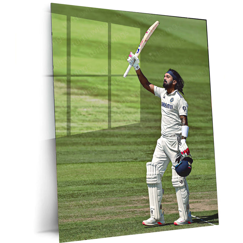 KL Rahul Metal Frame | Indian Cricket Star Wall Art 01 - TURTLEWINGS 