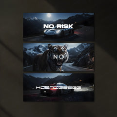 Motivational Metal Poster – Set of 3 | No Risk. No Koenigsegg. | Luxury Hustle Wall Art - TURTLEWINGS 