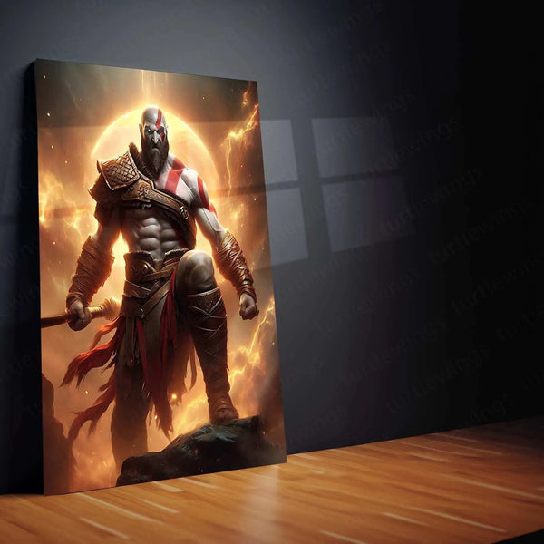 Kratos Metal Poster – God of War Wall Art | Epic Gaming Decor 3 - TURTLEWINGS 