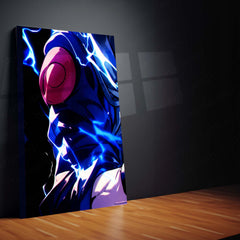 Anime Metal Poster Set of 9 | Naruto Shippuden | Kakashi Hatake Anime Wall Art | Sharingan Chidori 9 Panel Metal Print | Copy Ninja Decor