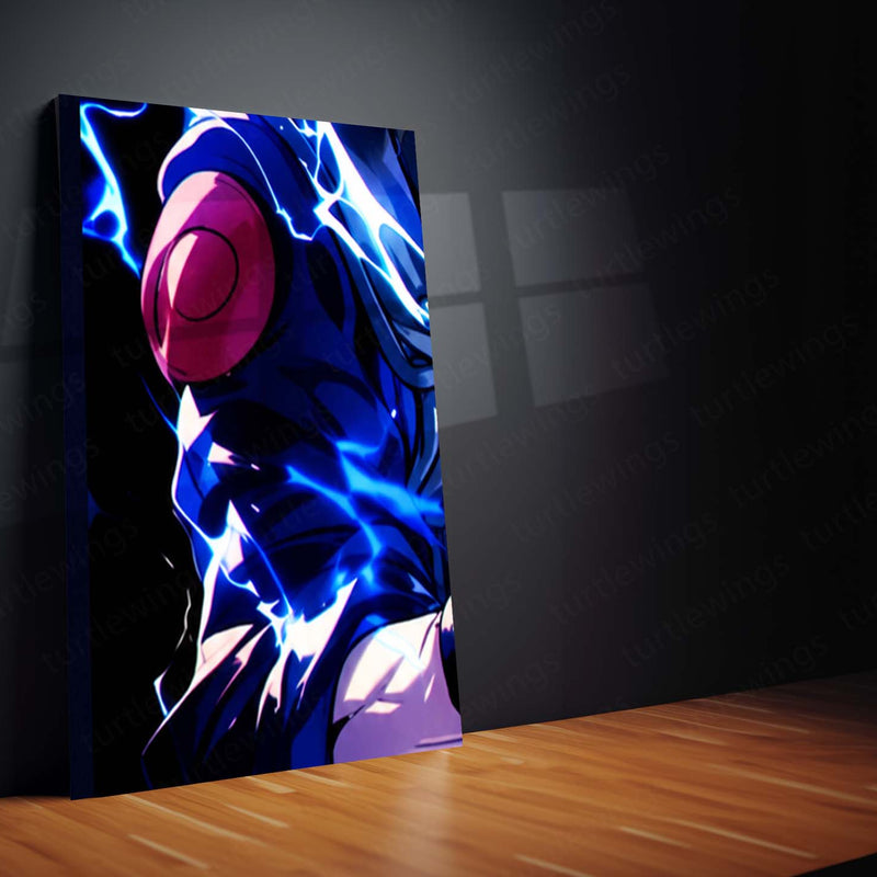 Anime Metal Poster Set of 9 | Naruto Shippuden | Kakashi Hatake Anime Wall Art | Sharingan Chidori 9 Panel Metal Print | Copy Ninja Decor
