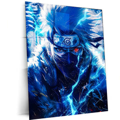Anime Metal Poster | Kakashi Hatake – The Copy Ninja of Konoha | Lightning Edge Metal Frame Poster