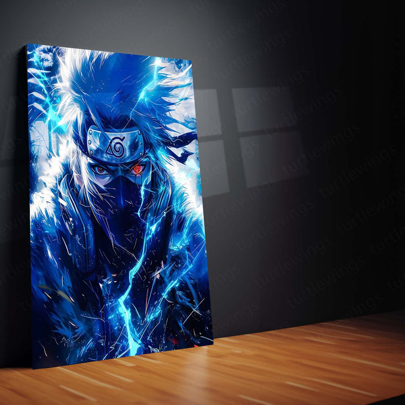 Anime Metal Poster | Kakashi Hatake – The Copy Ninja of Konoha | Lightning Edge Metal Frame Poster
