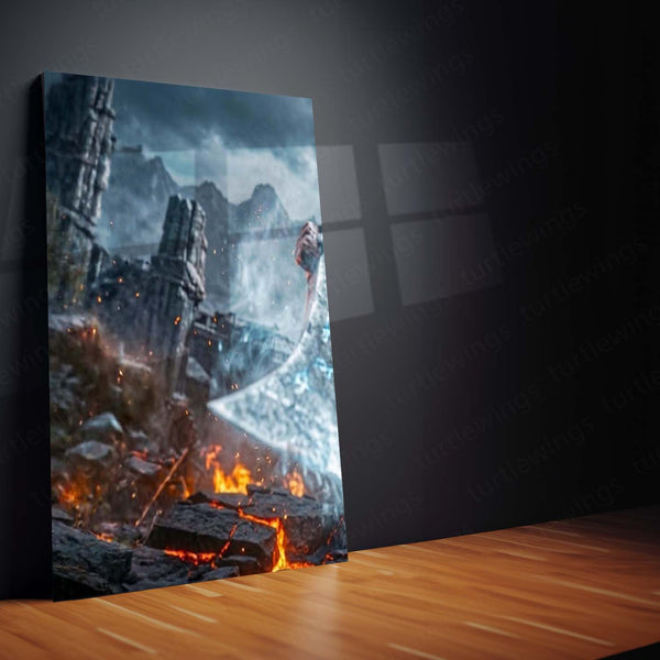 Game Metal Poster Set of 3 | God of War | Kratos Leviathan Axe Battle Triptych Wall Art – product image 3