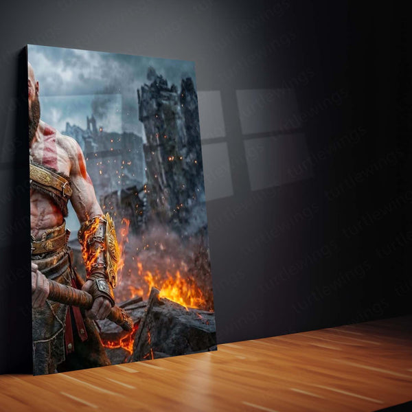 Game Metal Poster Set of 3 | God of War | Kratos Leviathan Axe Battle Triptych Wall Art – product image 5