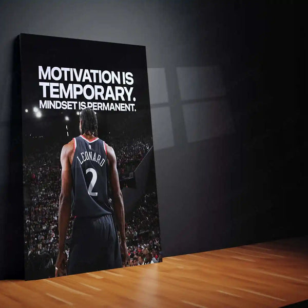Quote Metal Poster | Kawhi Leonard – MOTIVATION IS TEMPORARY. MINDSET IS PERMANENT. Quote Metal Frame | Basketball Motivation Metal Frame Wall Art - TURTLEWINGS 
