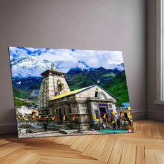 Kedarnath Temple Metal Poster – Sacred Himalayan Shrine Wall Art | Divine Spiritual Decor - TURTLEWINGS 