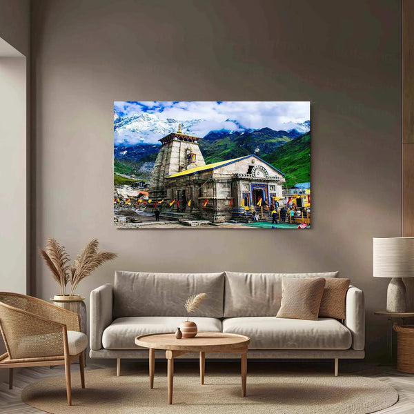 Kedarnath Temple Metal Poster – Sacred Himalayan Shrine Wall Art | Divine Spiritual Decor - TURTLEWINGS 