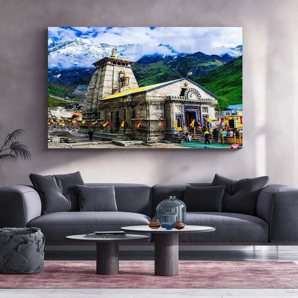 Kedarnath Temple Metal Poster – Sacred Himalayan Shrine Wall Art | Divine Spiritual Decor - TURTLEWINGS 