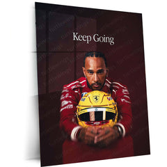 Keep Going – Lewis Hamilton Ferrari F1 Motivational Metal Frame - TURTLEWINGS 