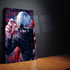 Anime Metal Poster Set of 3 | Tokyo Ghoul | Ken Kaneki Red Kagune Triptych Wall Art