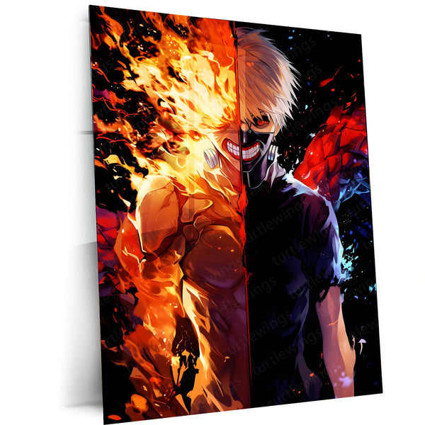 Anime Metal Poster | Tokyo Ghoul – Ken Kaneki Shadow Metal Poster | Dark Anime Wall Frame 03