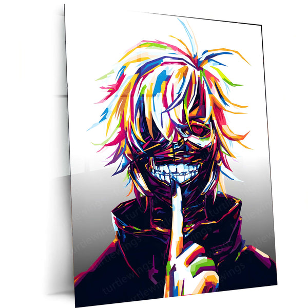 Anime Metal Poster | Tokyo Ghoul – Ken Kaneki Shadow Metal Poster | Dark Anime Wall Frame 04