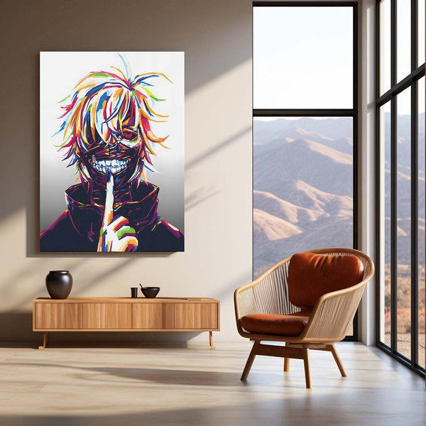 Anime Metal Poster | Tokyo Ghoul – Ken Kaneki Shadow Metal Poster | Dark Anime Wall Frame 04