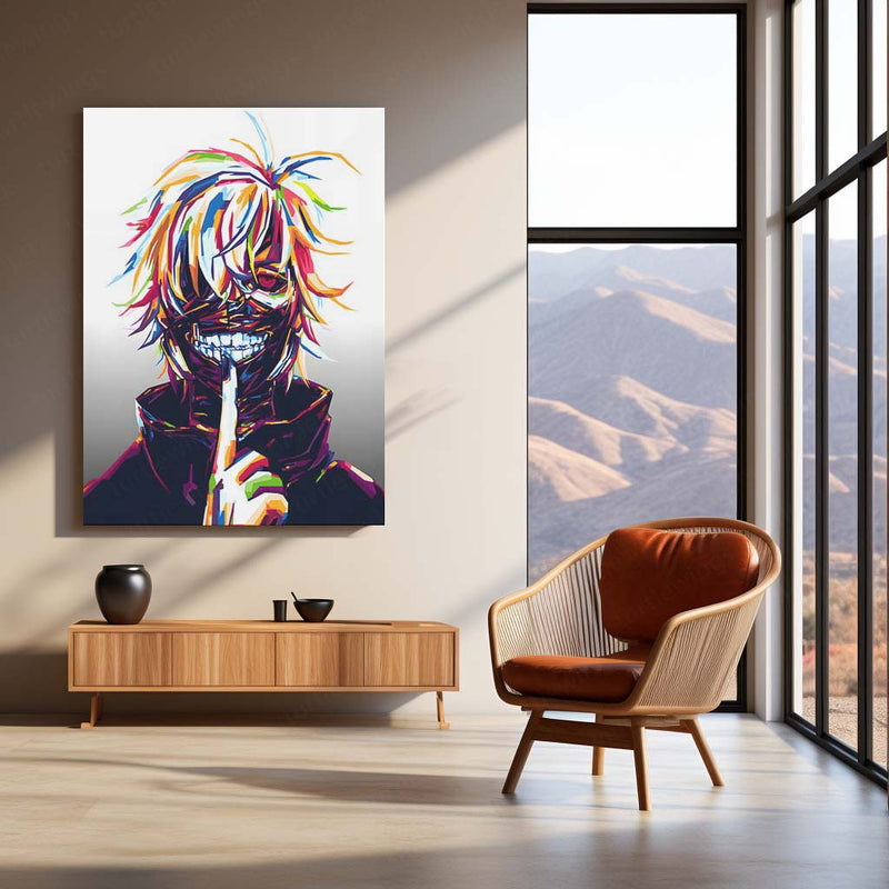 Anime Metal Poster | Tokyo Ghoul – Ken Kaneki Shadow Metal Poster | Dark Anime Wall Frame 04