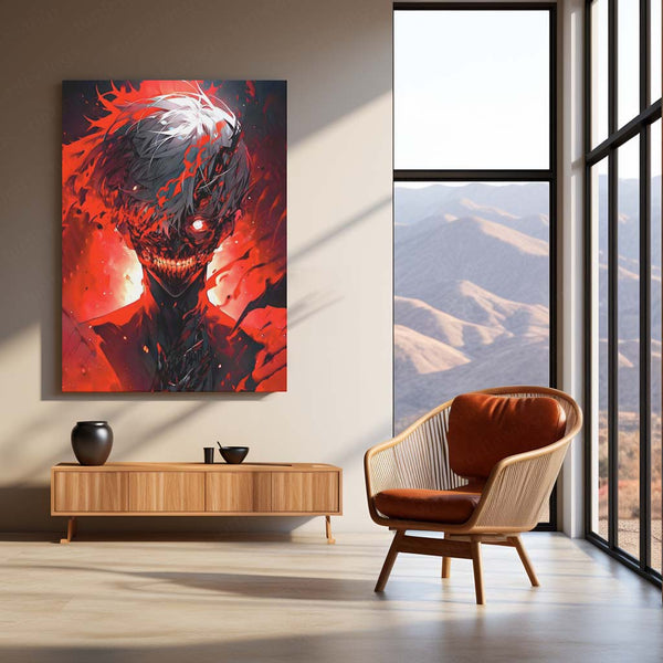 Anime Metal Poster | Tokyo Ghoul – Ken Kaneki Shadow Metal Poster | Dark Anime Wall Frame 05