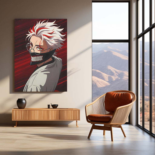 Anime Metal Poster | Tokyo Ghoul – Ken Kaneki Shadow Metal Poster | Dark Anime Wall Frame 06